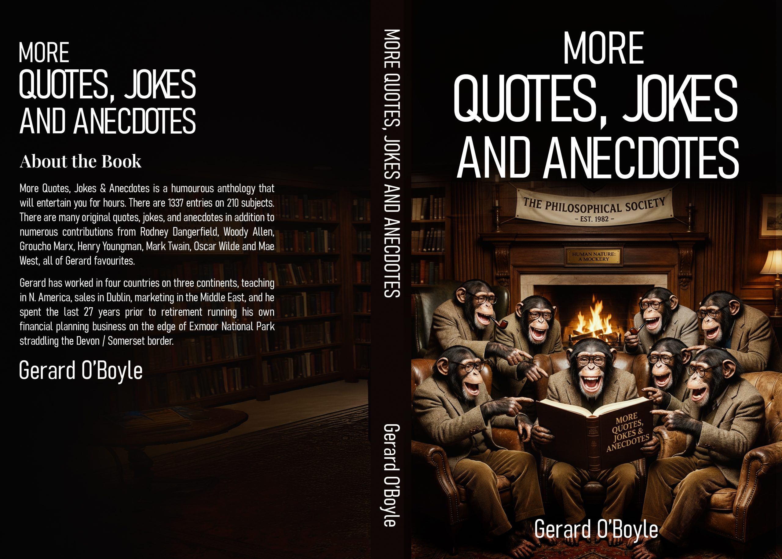 Artwork version of Gerard O'Boyle book cover for More Quotes, Jokes and Anecdotes with engaging visual presentation